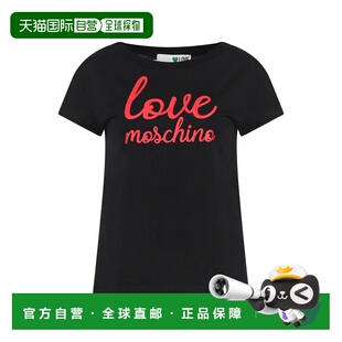 香港直邮moschino 爱莫斯奇诺 女士 T恤 black黑色 舒适时尚