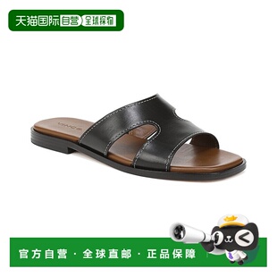 自营 Vince Meyers皮革滑盖-黑色 美国奥莱直发凉鞋