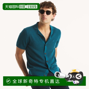 4526 自营 蓝色珊瑚色19 Nautica男式 美国奥莱直 纹理毛衣Polo衫
