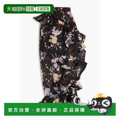 1h可退 香港直邮ZIMMERMANN 女士 blend-gauze 不对称印花亚麻真