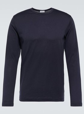 潮奢 Sunspel 男士 经典款长袖棉质T恤 004070