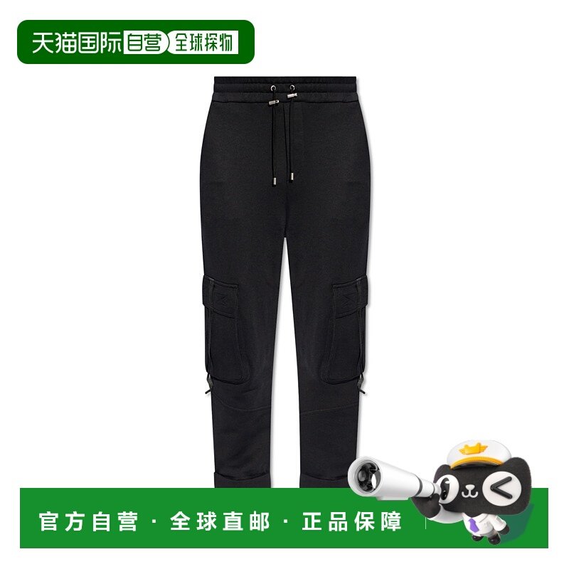 香港直邮BALMAIN 男士休闲裤 DH1OB190GD84EAC AW2024 黑色 口袋