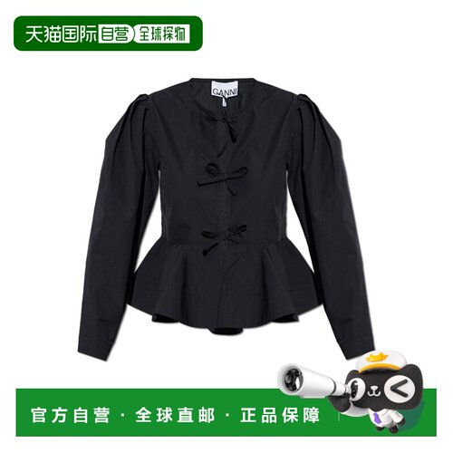 香港直邮GANNI 女士背心吊带 A104048611628099 AW2026 黑色 Pepl
