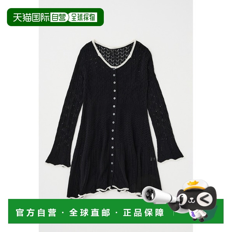 1h可退 日本直邮MOUSSY 女士眼孔蕾丝针织迷你连衣裙 010ISS73461