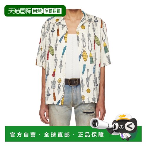 1h可退 香港直邮Amiri Keys Camp 短袖衬衫 AMTOSH1082休闲风