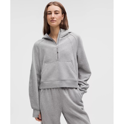 加拿大直邮lululemon露露乐蒙 Scuba宽松短款半拉链连帽加绒外套