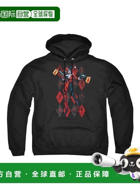 自营 gildanBatman Pow Pow 成人套头连帽衫/连帽运动衫 - 黑色