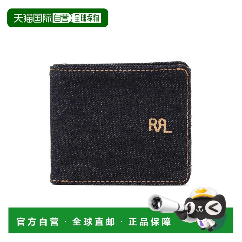 1h可退 日本直邮Double RL RRL 男士印花牛仔布双折钱包 美国制造