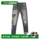 香港直邮Amiri 贴布修身 牛仔裤 1h可退 AMBMJE1018直筒裤