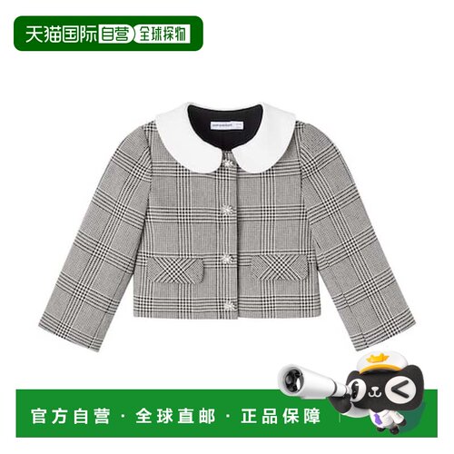 1h可退 香港直邮潮奢 Self-Portrait 女童 千鸟格羊毛混纺夹克童