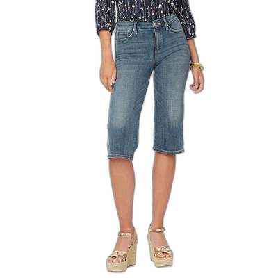 自营NYDJ Petite Pedal Pusher Seline 阔腿牛仔裤 - 蓝色 美国奥