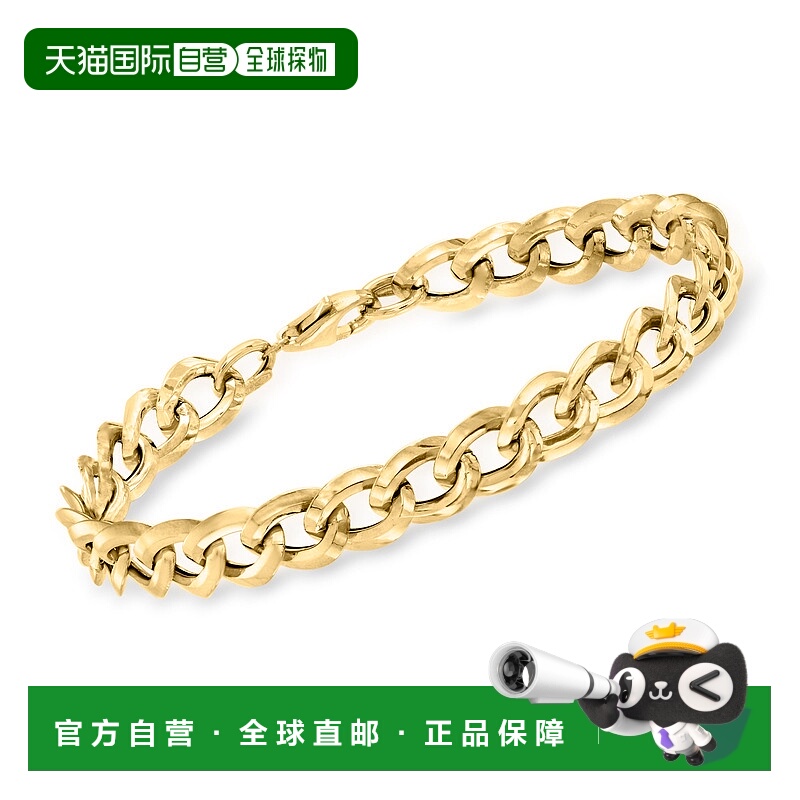 Ross-Simons 意大利 14kt 黄金路缘链手链 - 8 英寸 【美国奥莱】