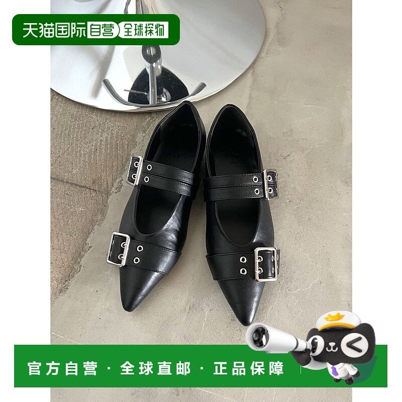 1h可退 日本直邮Ungrid 女士贝尔特设计尖头平底鞋 112521815701,女鞋,浅口单鞋,淘宝优惠券,粉丝福利购,淘宝优惠卷