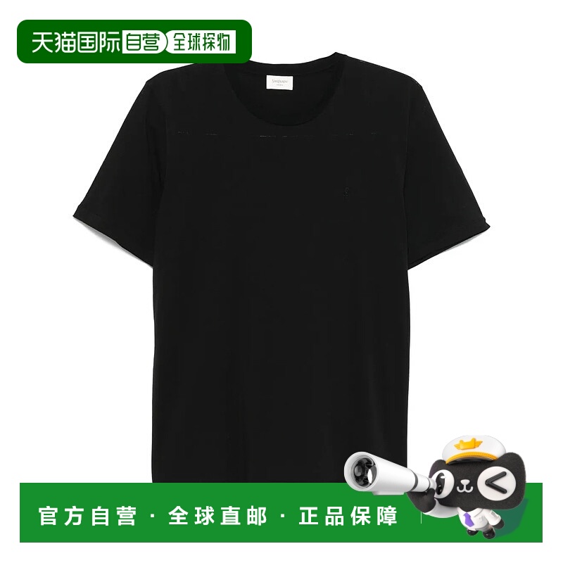 1h可退 香港直邮SAINT LAURENT 男士T恤 819395Y2ZJ21000 CO 黑色