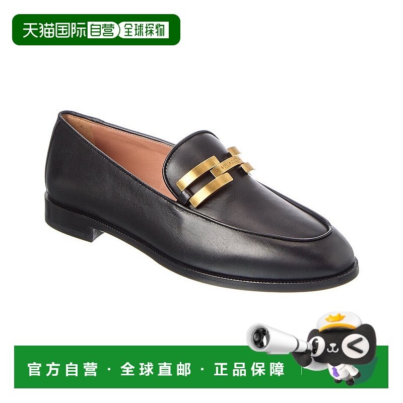 自营 Aquazzura Brandi 皮革乐福鞋 - 黑色 美国奥莱直发一脚蹬