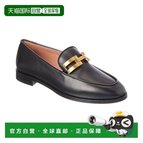 自营 Aquazzura Brandi 皮革乐福鞋 - 黑色 美国奥莱直发一脚蹬