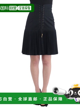 自营 Roberto Cavalli羊毛女式裙子-黑色 美国奥莱直发半身裙