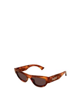 GUCCI 女士眼镜 GG1834S002 AW2025 棕色 几何太阳镜