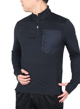 安德玛 UNDER ARMOR（男式）RUN TRAIL QUARTER 拉链衬衫 黑色 3L
