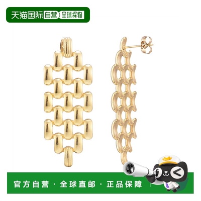 自营adorniaTarnish Resistant 18k Gold Plated Grid Drop Earri