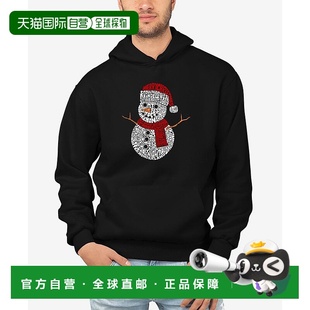 美国直邮 男士 Art 圣诞雪人艺术字设计连帽卫衣 Pop 1h可退