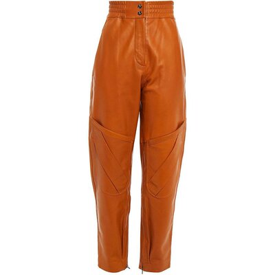 美国直邮ACNE STUDIOS 打褶皮革锥形裤 女士休闲裤 DE 34