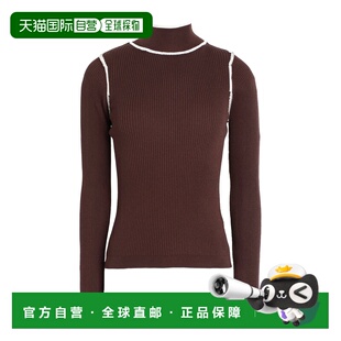 1h可退 香港直邮潮奢 Topshop 女士 高领上衣 brown棕色 舒适时尚