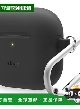 【日本直邮】elago AirPods 4 硅胶保护套 吊绳 防震 薄型 黑色