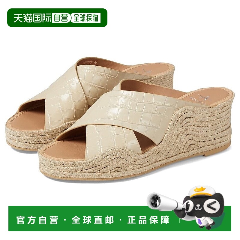 自营Aquatalia Marina Sandals Women Cream Croco Print Leather