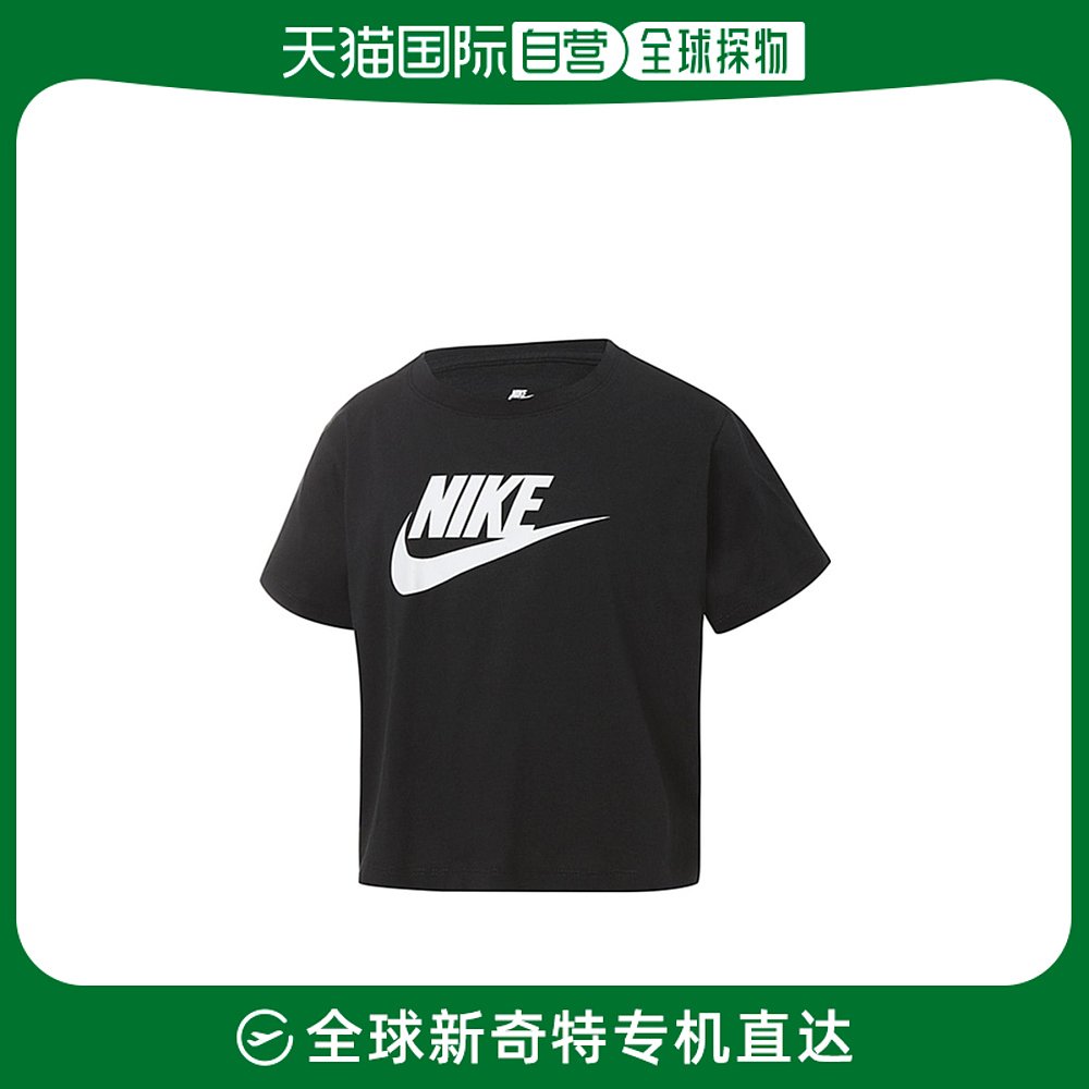 日本直邮日本直邮Nike 童装 Logo印花休闲短袖T恤 女童 黑色