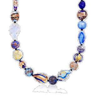 自营Ross-Simons 意大利蓝色穆拉诺玻璃珠项链 18 克拉金 18 英寸