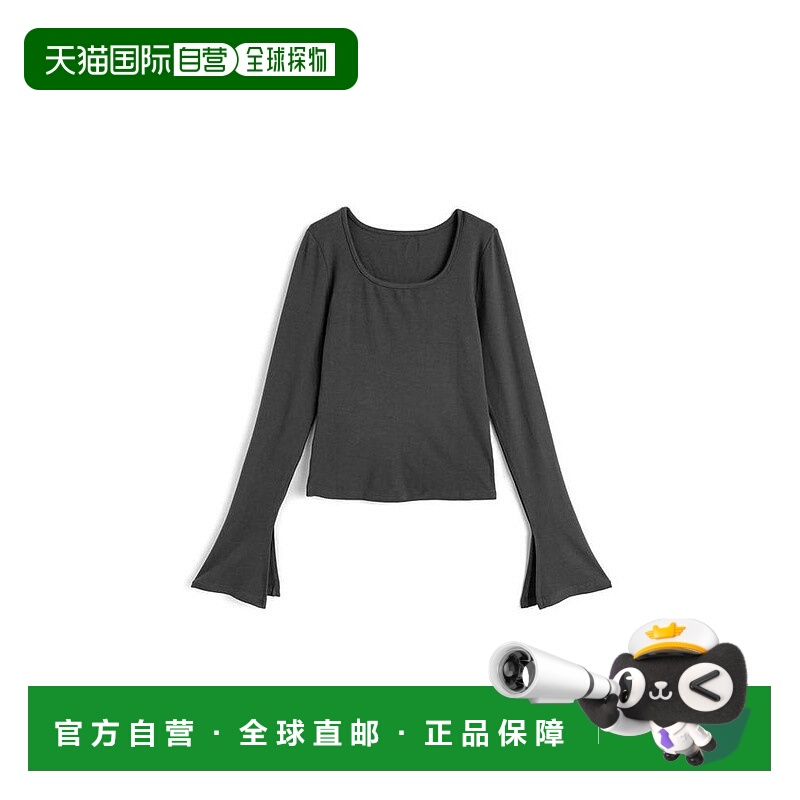 日本直邮日潮 GRL 开衩喇叭袖方领上衣 YZ677 日系女装系穿搭清楚