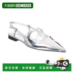 自营Jimmy Choo Didi皮革吊带平底鞋-银色 新款 美国奥莱直发女鞋