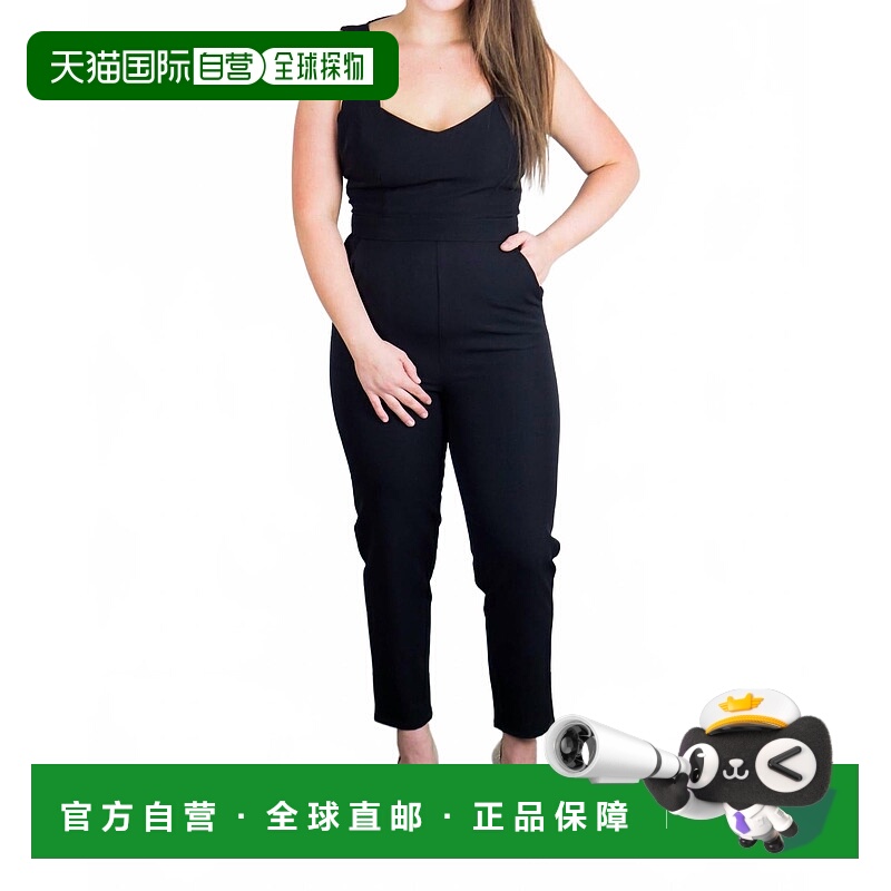自营 bb dakota哦西装V领连身裤黑色-黑色 美国奥莱直发