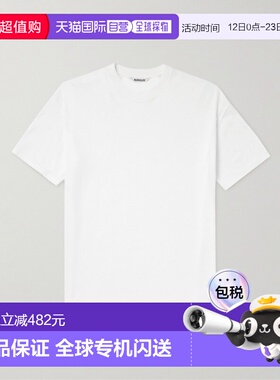 1h可退 香港直邮AURALEE 男士 棉针织T恤 A00T01ST white白色 舒