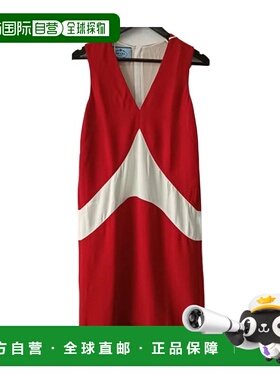 香港直邮Prada V领无袖连衣裙 P385ZGMS普拉达