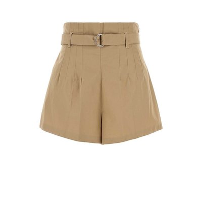 潮奢 Prada 普拉达 女士 浅褐色府绸短裤 P205IHSOOO1XV2