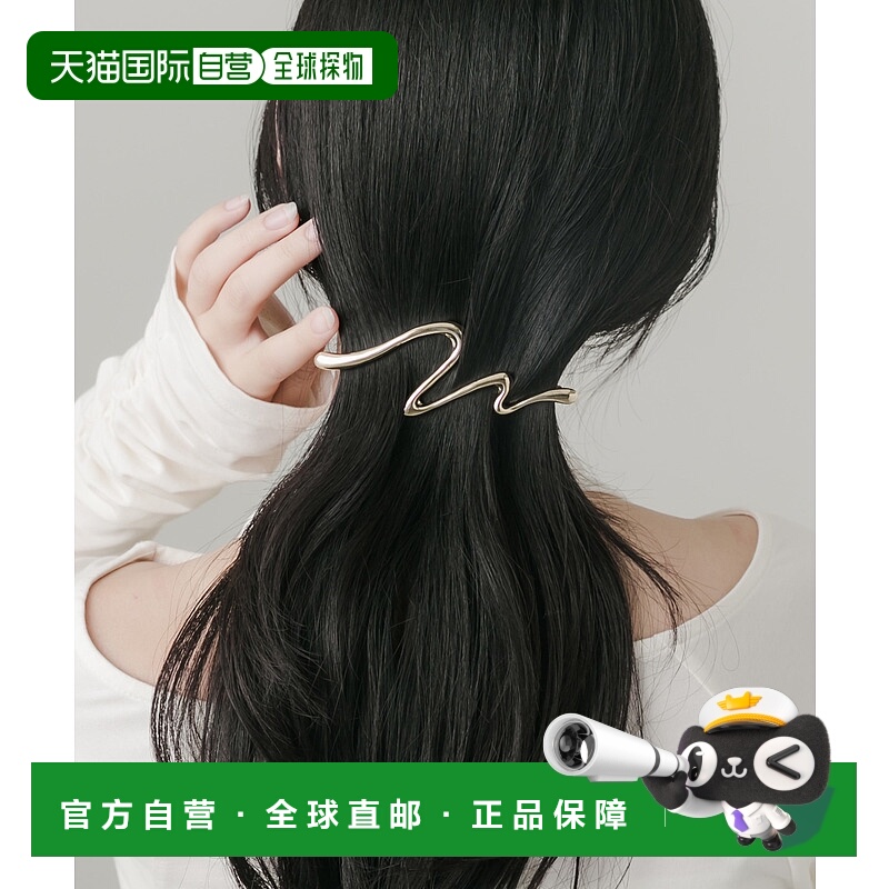 1h可退 日本直邮SMELLY 女士 不规则波浪线条金属发夹 SMA62RC06