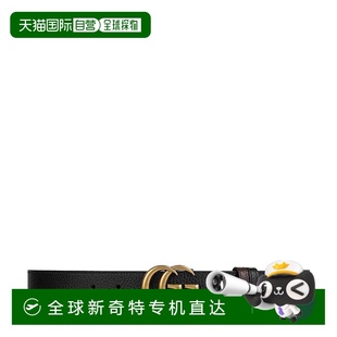 自營GUCCI 21新款 男女同款 黑色棕色皮革雙面金色雙G扣3cm寬 古馳