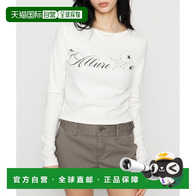 1h可退 日本直邮LAGUA GEM 女装 星形贴布设计 宽松长款T恤 510JS,女装/女士精品,T恤,淘宝优惠券,粉丝福利购,淘宝优惠卷