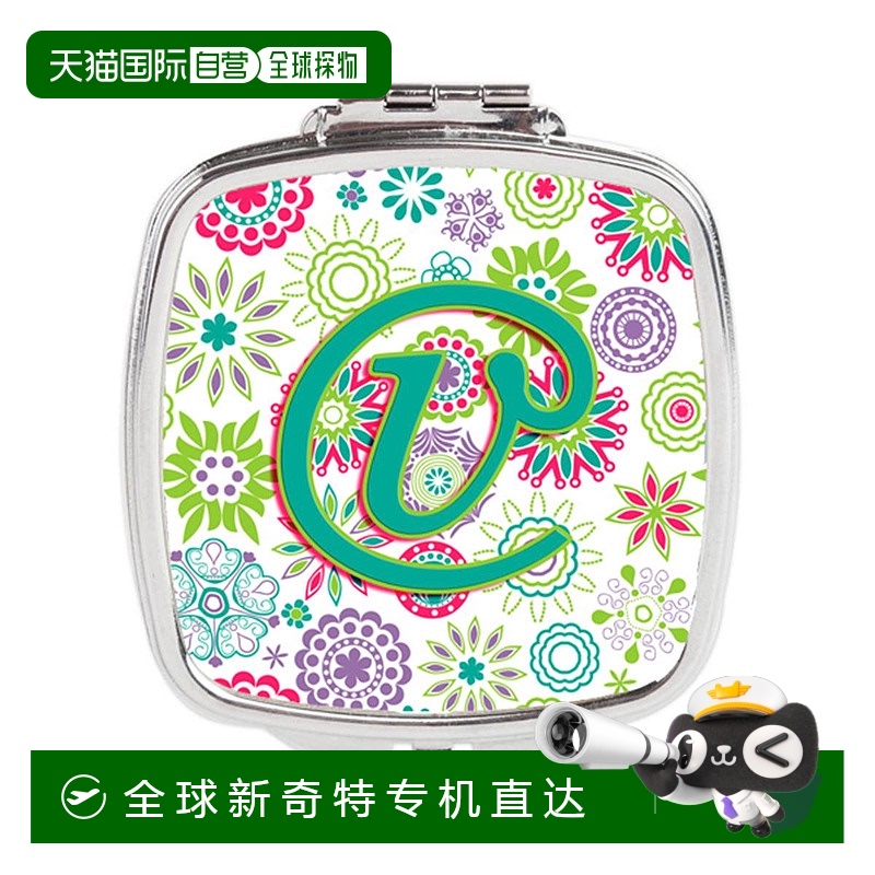 自营Carolines Treasures CJ2011-VSCM 字母 V 花朵粉红色蓝绿色