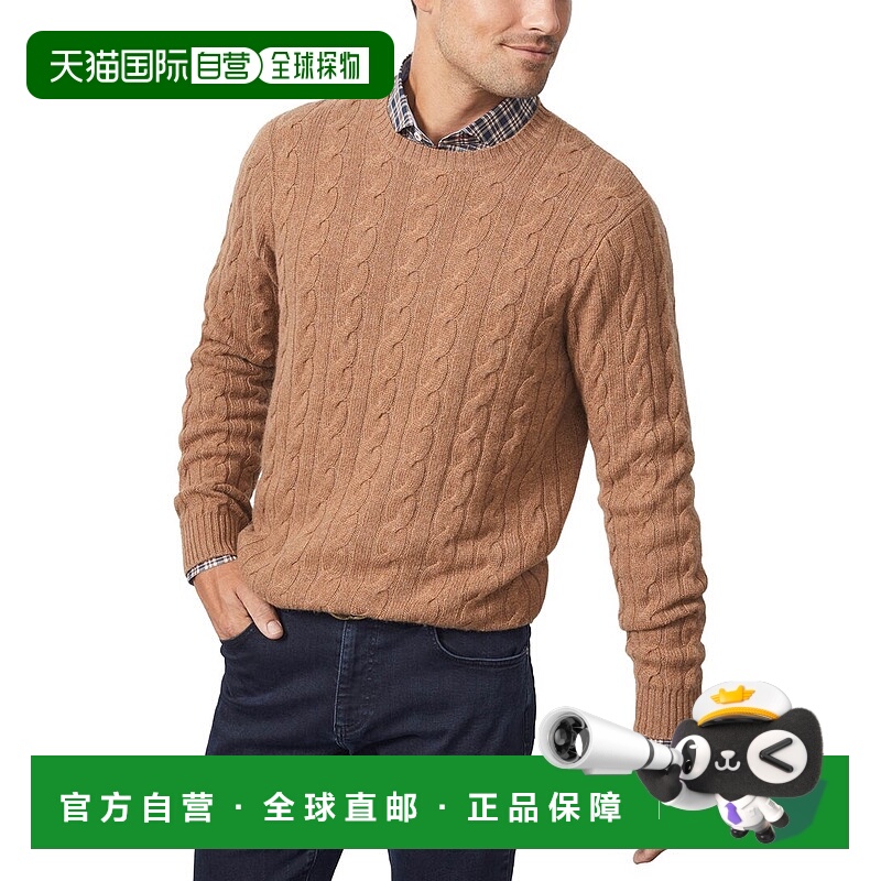 自营J.McLaughlin Eamon Solid Cable Cashmere Sweater - beige