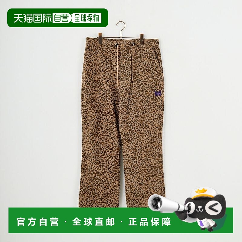 1h可退 日本直邮Needles 男装 宽松半抽绳 Leopard印花斜纹裤 RW2