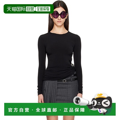 1h可退 香港直邮Coperni 女士 黑色 Suspended T 恤 COPT101F5022