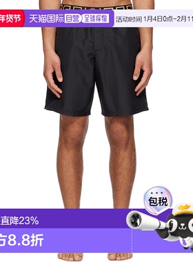 1h可退 香港直邮Versace 范思哲 男士 黑色 Greca Border 泳裤 AB
