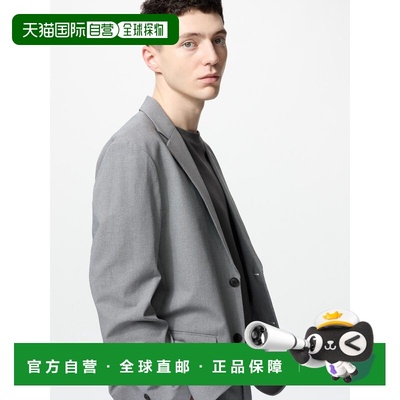 自营 日潮跑腿UNIQLO优衣库 情感夹克/千鸟 05 GRAY MEN XS休闲新