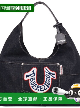 自营 True Religion复古标志牛仔Hobo包-黑色 斜挎包美国直发奥莱