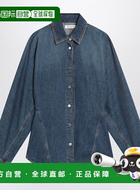 1h可退 香港直邮alaia 女士 ROUNDED 蓝色牛仔布衬衫 AA9C0988D00