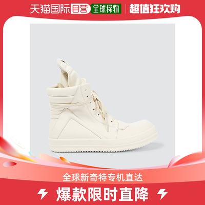 香港直邮潮奢 Rick Owens 男士Geobasket 高帮皮质运动鞋