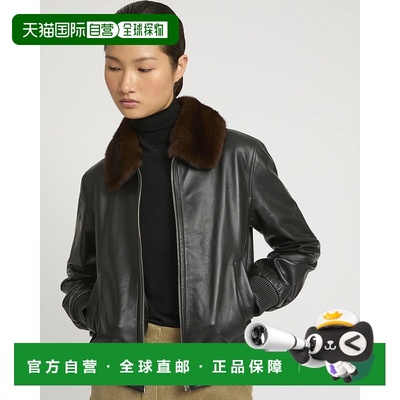 1h可退 香港直邮潮奢 YVES SALOMON 女士 皮革夹克 26WYV20255APX
